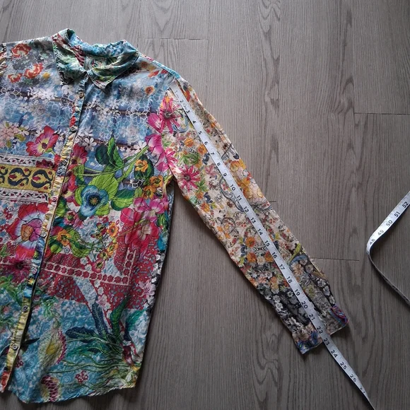 Johnny Was Milla Long Sleeve Floral Patchwork Blouse - Picture 12 of 16